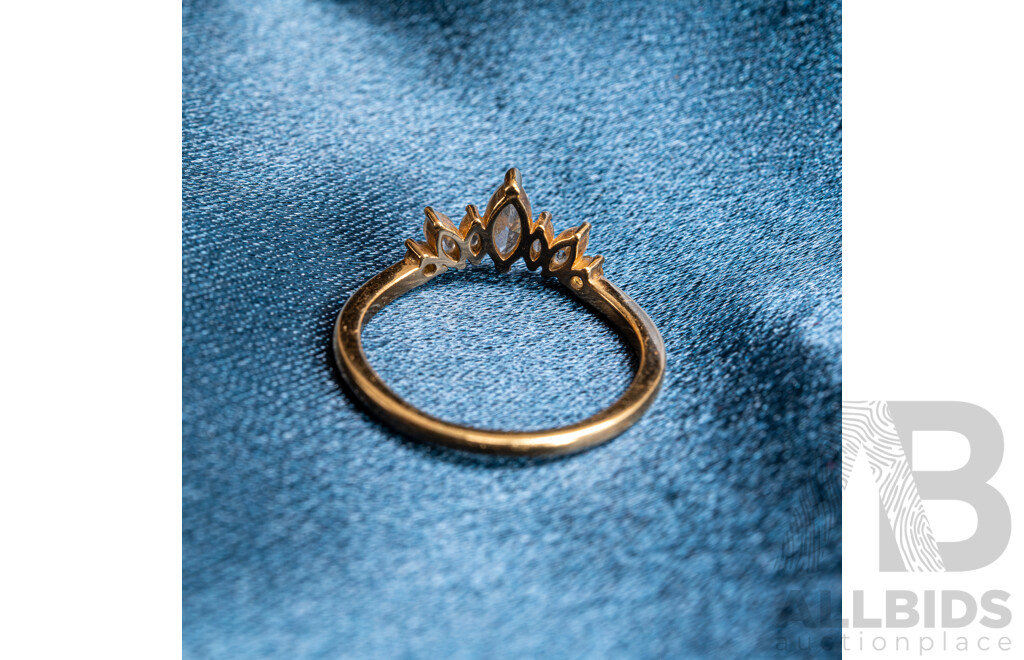 18ct Diamond Solitaire (1.04ct) Engagement Ring with Fitted Tiara Style Wedding & Eternity Rings, TDW2.30ct, Size L-M, 8.94 Grams