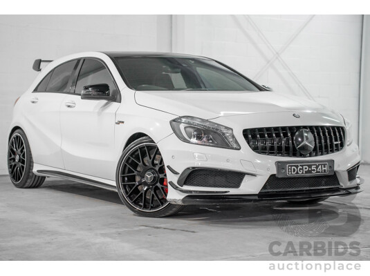 1/2015 Mercedes-Benz A45 AMG 176 MY15 5d Hatchback Cirrus White Turbo 2.0L