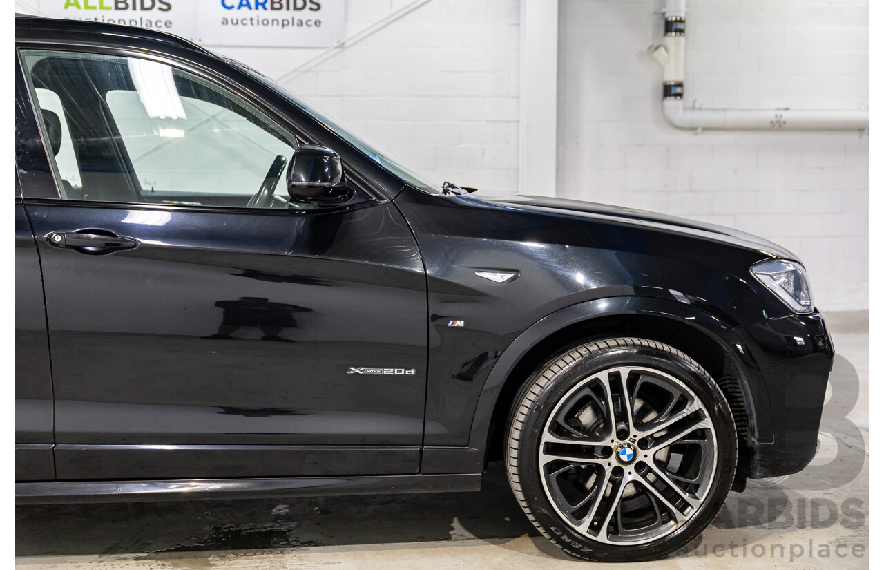 02/2016 BMW X3 xDrive20d M Sport (4WD) F25 MY16 4d Wagon Black Sapphire Metallic Turbo Diesel 2.0L