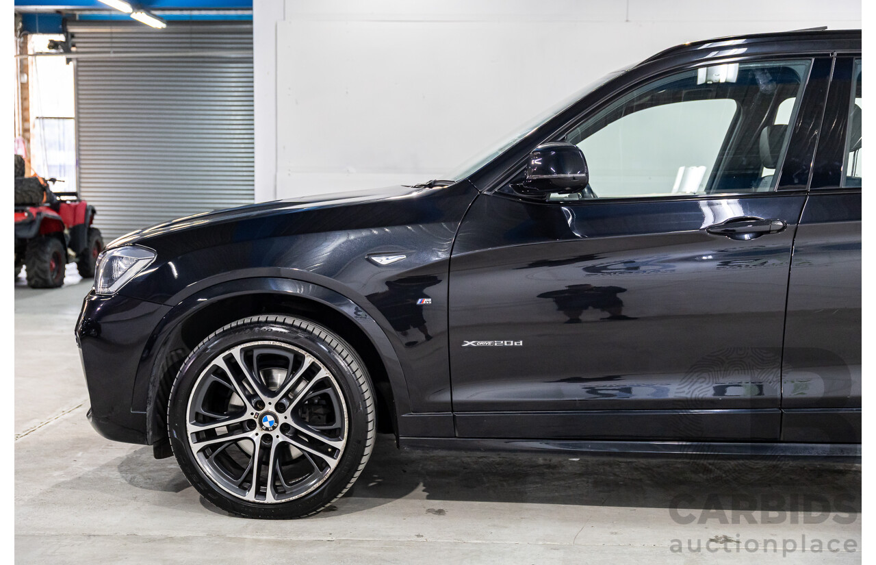 02/2016 BMW X3 xDrive20d M Sport (4WD) F25 MY16 4d Wagon Black Sapphire Metallic Turbo Diesel 2.0L