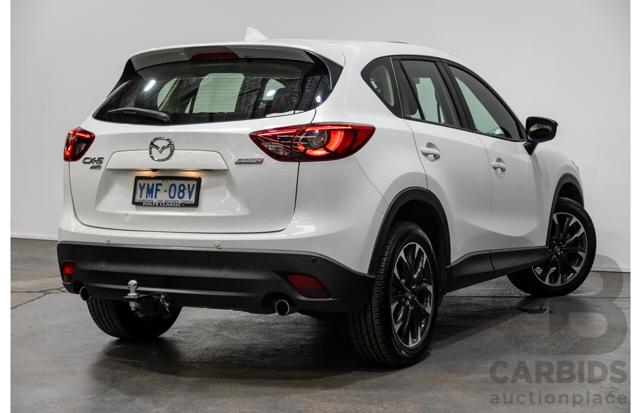 10/2015 Mazda CX-5 GT (AWD) MY15 4d Wagon Pearl White Twin turbo Diesel 2.2L