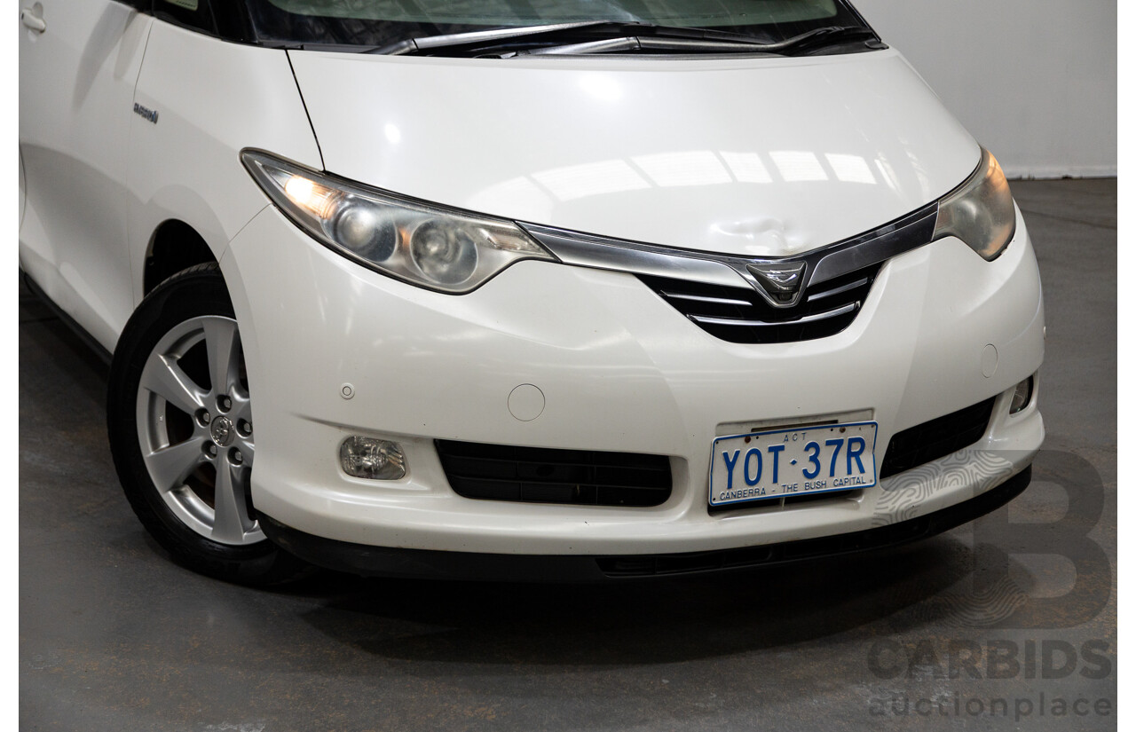 11/2007 Toyota Estima Hybrid (AWD) AHR20W 4d Wagon White 2.4L - 8 Seats
