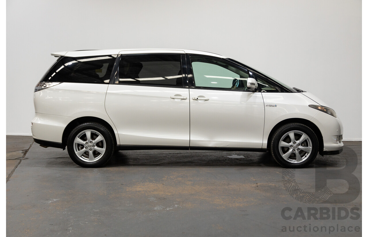 11/2007 Toyota Estima Hybrid (AWD) AHR20W 4d Wagon White 2.4L - 8 Seats