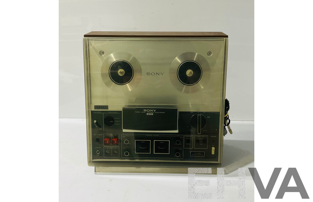 Vintage Sony TC 366 Three Head Stereo Reel to Reel Tape Deck in Original Box with Seven Reels