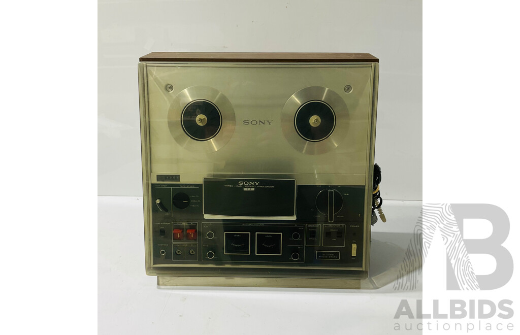 Vintage Sony TC 366 Three Head Stereo Reel to Reel Tape Deck in Original Box with Seven Reels