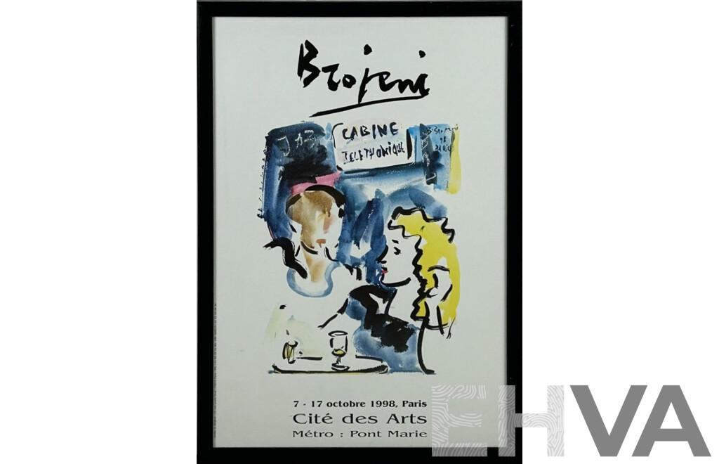 Bahman Brojeni, (20th Century, Iranian, 1942-), Colour Poster From Cite Des Arts Exhibition, Paris 1998, 63 X 43 Cm (frame)