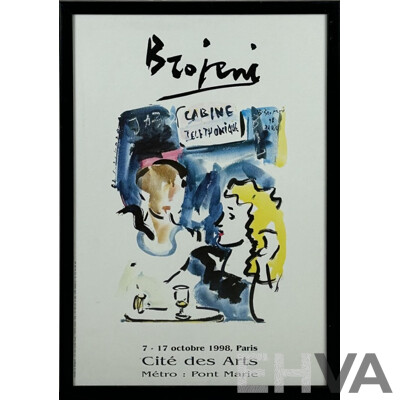 Bahman Brojeni, (20th Century, Iranian, 1942-), Colour Poster From Cite Des Arts Exhibition, Paris 1998, 63 X 43 Cm (frame)