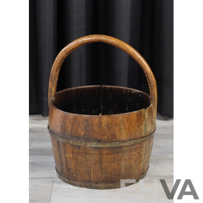 Antique Chinese Wooden Water Bucket