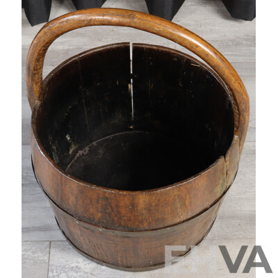 Antique Chinese Wooden Water Bucket
