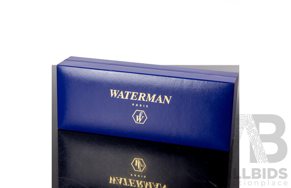 Waterman Lidded Ballpoint Pen in Original Box Long with Parker 45 Retracting Pencil