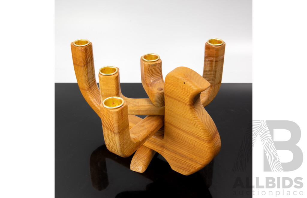 Mid Century Carl Nelson for Ta I Trå Uppsala Sweden Wooden Bird Along with Finnish Tailio Design Wooden Platter