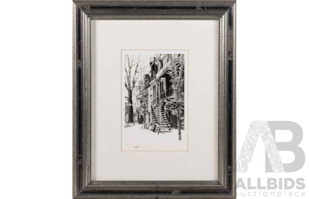 Lucien Gobeil, (20th Century, French-Canadian, 1935-2017), Montreal Winter, Original Black and White Photograph, 46 x 38 cm (frame)