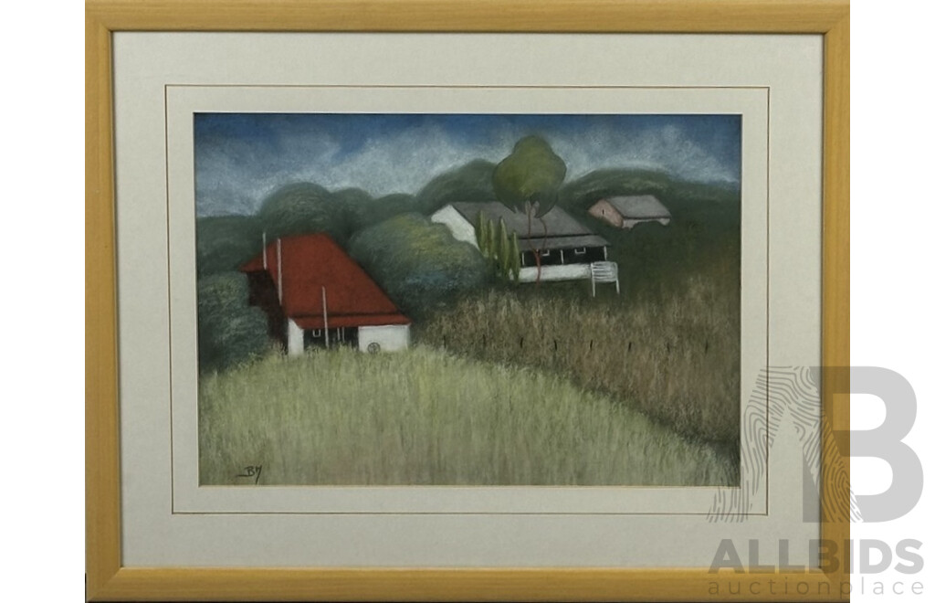 Bonnie Maloney, (20th Century, Australian), Country Scene, Villagio Villa, 36, Mixed Media Pastel, 45 x 57 cm (frame)