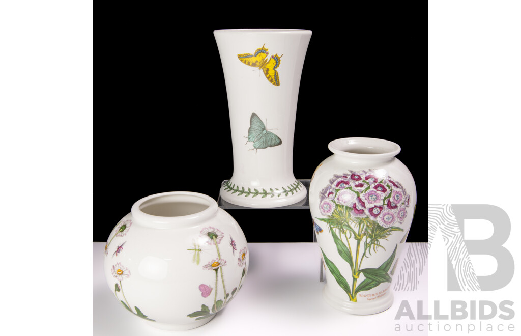 Collection Three English Portmeirion Ceramic Pieces in the Botanic Garden Series by Susan Williams Ellis