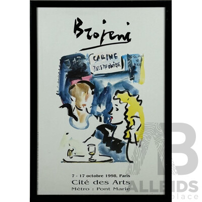 Bahman Brojeni, (20th Century, Iranian, 1942-), Colour Poster From Cite Des Arts Exhibition, Paris 1998, 63 X 43 Cm (frame)
