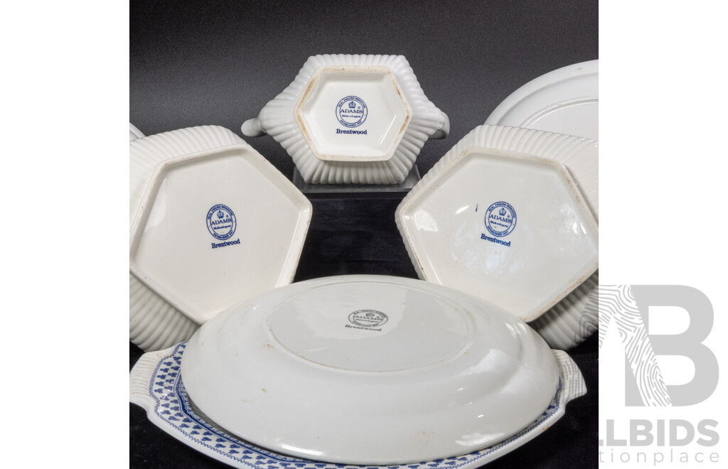 Collection Six Pieces Vintage English Adams China in Brentwood Pattern