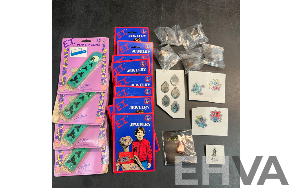 Star Wars Jabba the Hutt's Hookah Pipe 1983 Authentic Kenner Accessory Pack & ET, Sitich, Disney Haunted Mansion Pins & More