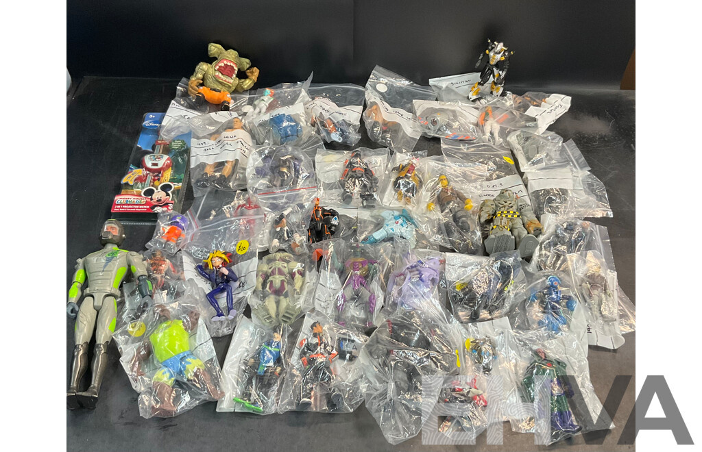 Vintage Collection of Action Figure Included YU GI OH, A.T.O.M.5, WWE, Power Ranger & More