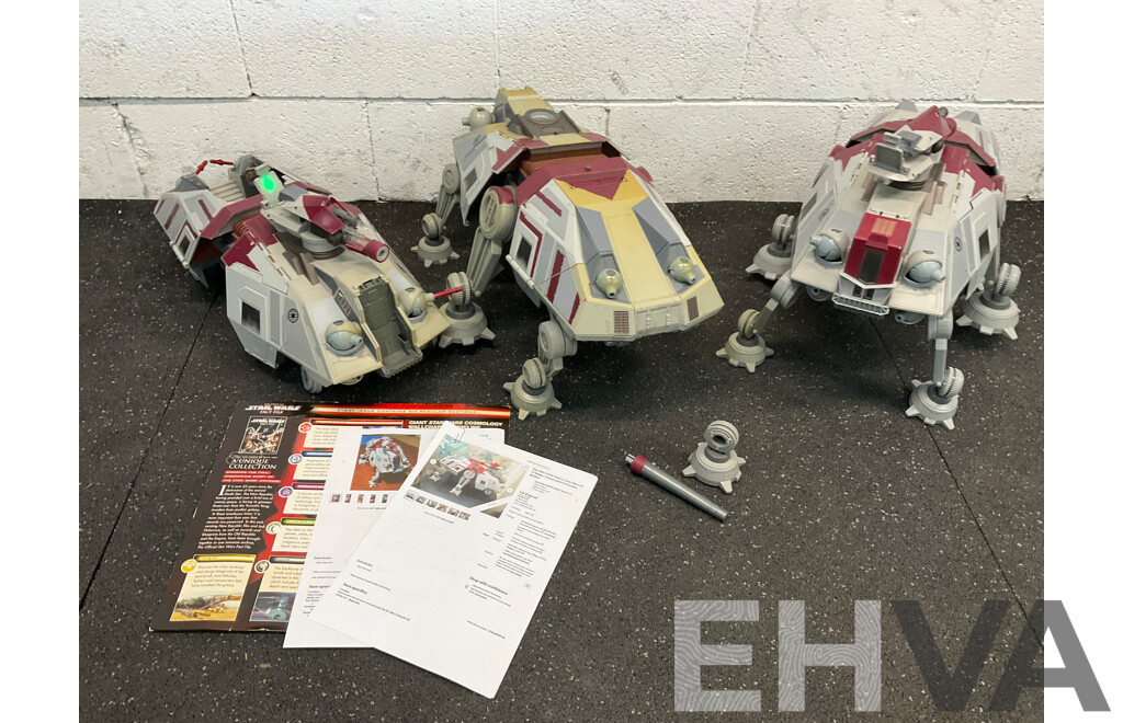 Assorted STAR WARS Action Figures - AT-TE Walker 2008 Hasbro, the Clone Wars AT-TE Walker  - Lot of 3