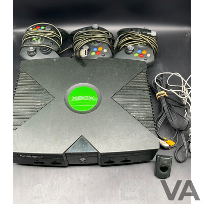 Microsoft Original XBox Gaming Console with Controllers
