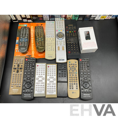 Collection Approx 29 VHS Tapes and 16 DVDs, Assorted Remote Controls