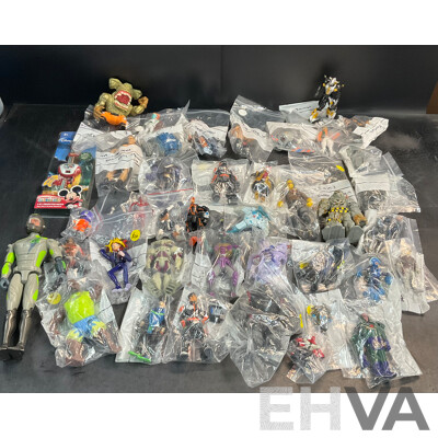 Vintage Collection of Action Figure Included YU GI OH, A.T.O.M.5, WWE, Power Ranger & More