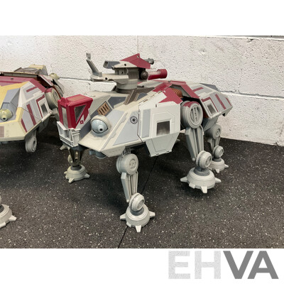 Assorted STAR WARS Action Figures - AT-TE Walker 2008 Hasbro, the Clone Wars AT-TE Walker  - Lot of 3