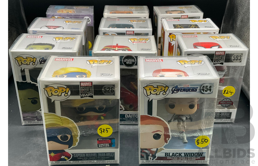 Marvel Pop! Collectable Figurines - Lot of 11 - ORP $239.99