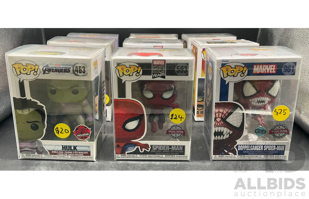 Marvel Pop! Collectable Figurines - Lot of 11 - ORP $239.99