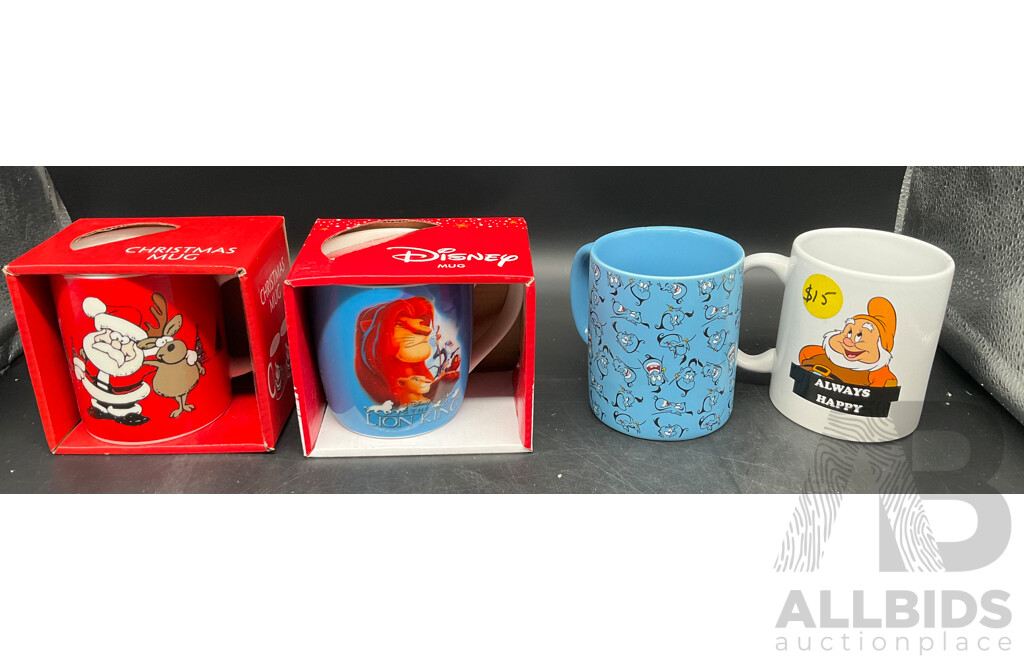 Assorted Collectable Mugs - Star Wars, Christmas & Disney Themed - Lot of 8