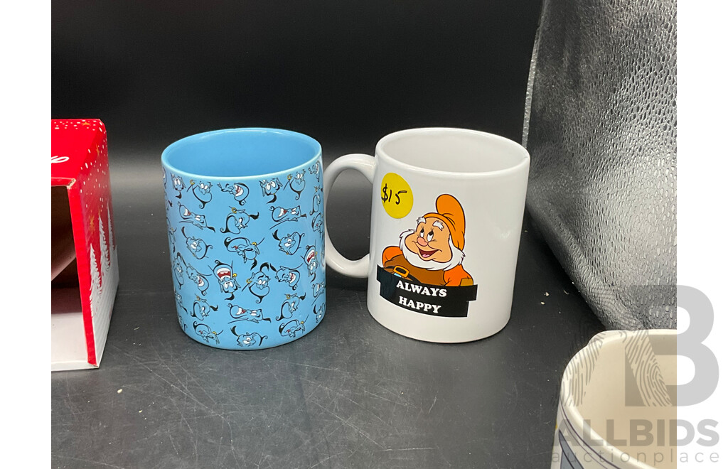Assorted Collectable Mugs - Star Wars, Christmas & Disney Themed - Lot of 8