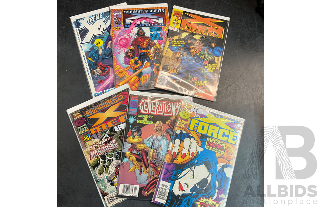 Collection of Comic Book Included Wolverine, X Force, X Men, Young Blood and More