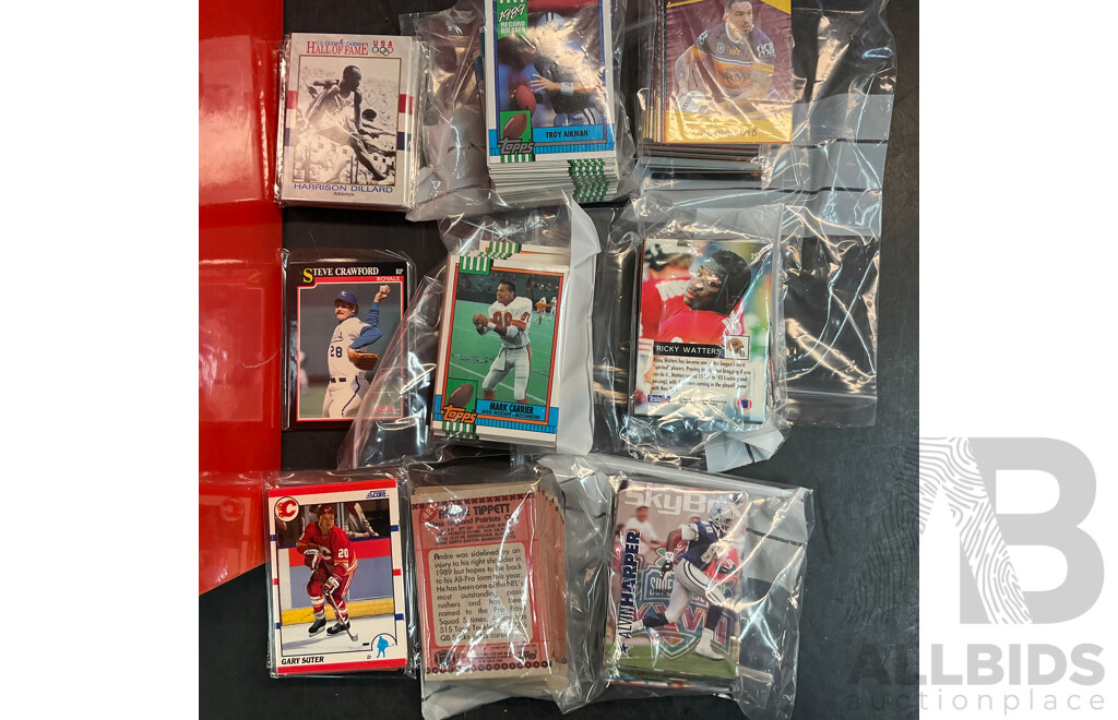 Bulk Lot of Assorted Sports Trading Cards