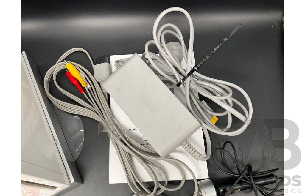 NINTENDO Wii Consoles (RVL-001), Games (x4), Controllers (x3), Cables and Assorted Accessories