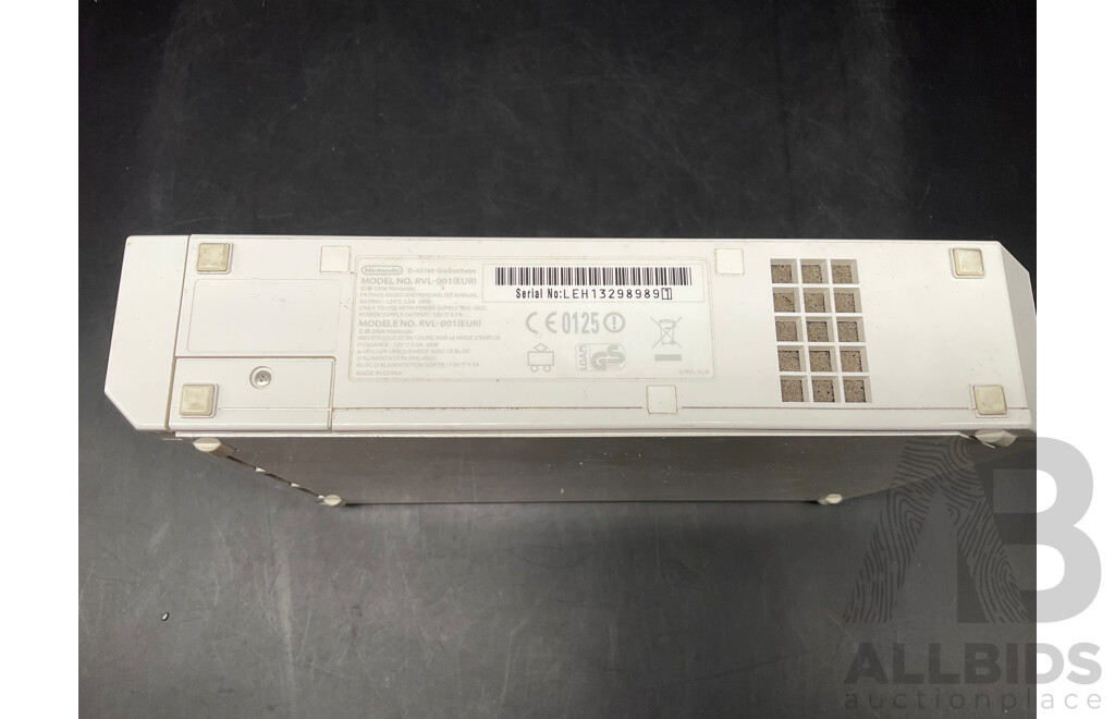 NINTENDO Wii Consoles (RVL-001), Games (x4), Controllers (x3), Cables and Assorted Accessories