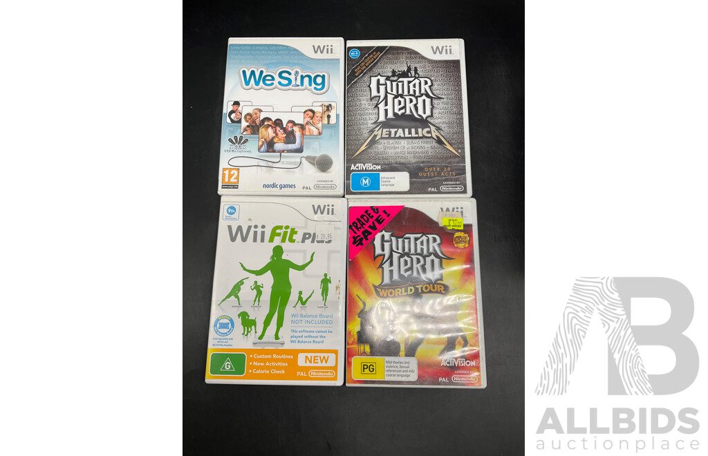 NINTENDO Wii Consoles (RVL-001), Games (x4), Controllers (x3), Cables and Assorted Accessories