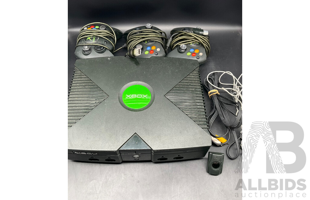Microsoft Original XBox Gaming Console with Controllers