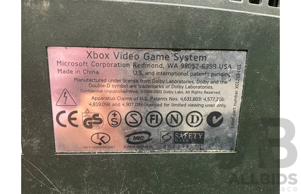 Microsoft Original XBox Gaming Console with Controllers