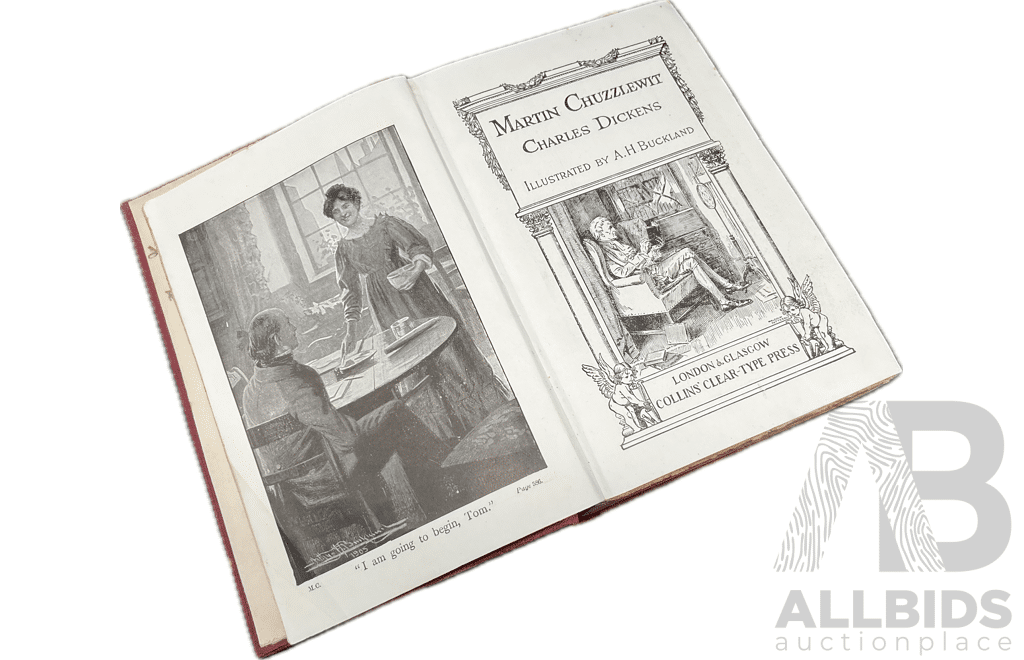 W.M. THACKERAY - VANITY FAIR Vol.I. and II., BALZAG - CESAR BIROTT, CHARLES DICKENS - MARTIN CHUZZLE WIT, Collection of Four Vintage Books Published by COLLINS 1920s