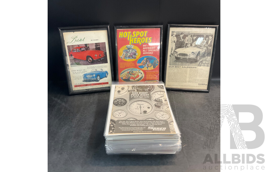 Vintage Collection of Vehicle-Related Flyers, Magazine Pages, and Newspapers