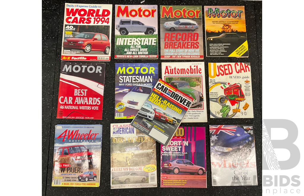 Collection of 43 Magazines (90s) Including Modern Motor, Wheels, World Cars, CAR Australia, 4Wheeler, of Road and More