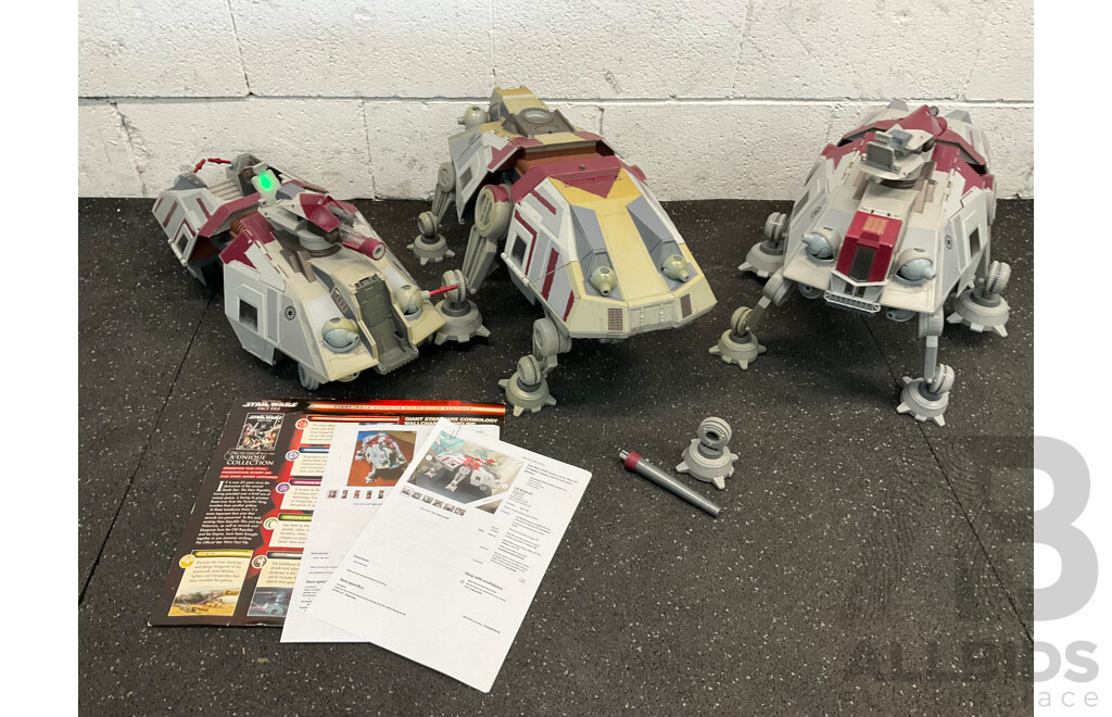 Assorted STAR WARS Action Figures - AT-TE Walker 2008 Hasbro, the Clone Wars AT-TE Walker  - Lot of 3