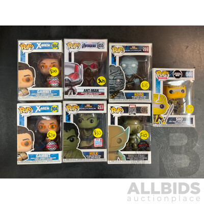 Collection of 7 Funko Pops From Marvel