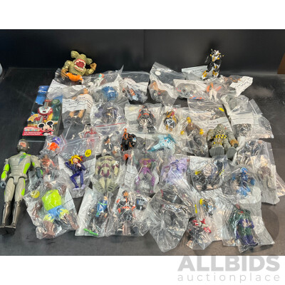 Vintage Collection of Action Figure Included YU GI OH, A.T.O.M.5, WWE, Power Ranger & More