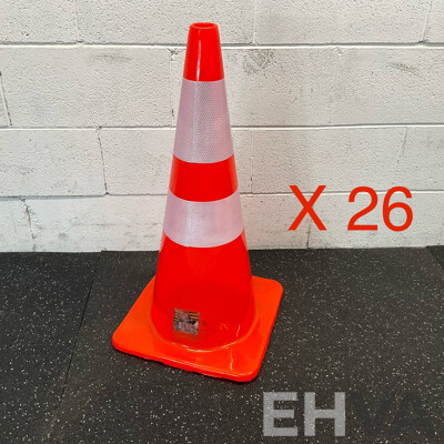 Traffic Cone with Reflective Band 700mm - Lot of 26