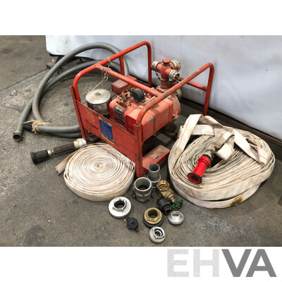 Davey 8HP Four Stroke Self Prime Firefighting Water Pump and Hoses