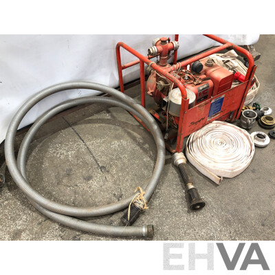 Davey 8HP Four Stroke Self Prime Firefighting Water Pump and Hoses