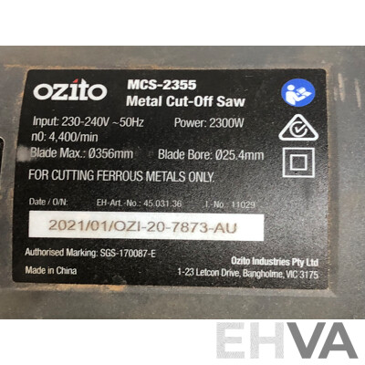 Ozito 355mm Electric Metal Cut Off Saw