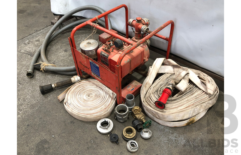Davey 8HP Four Stroke Self Prime Firefighting Water Pump and Hoses
