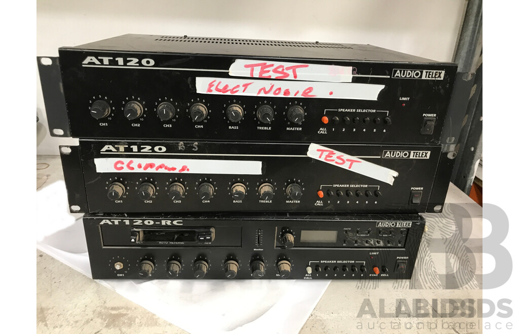 Australian Monitor Audio Telex  (AT120 and AT120-RC) Amplifiers - Lot of 3